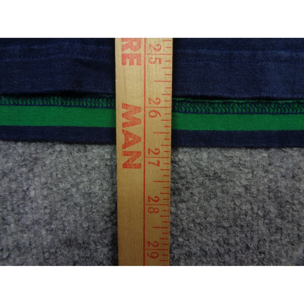 Vintage J.Crew Rugby Shirt Mens M Navy Green Striped Long Sleeve Preppy Polo - Picture 9 of 10